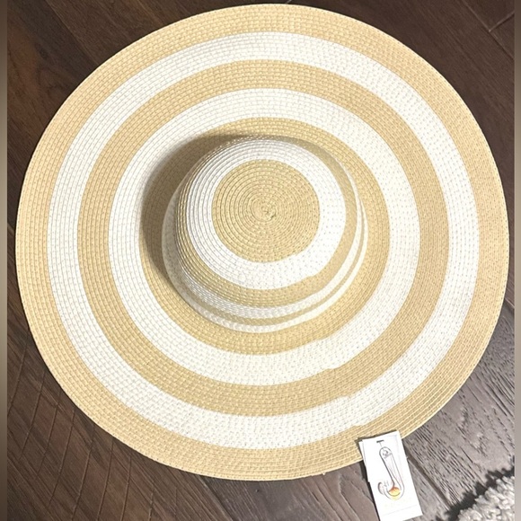 ‼️RARE‼️🎸SHADE & SHORE🎸🔥NWT🔥Striped Packable Straw Sun Hat - Picture 12 of 13